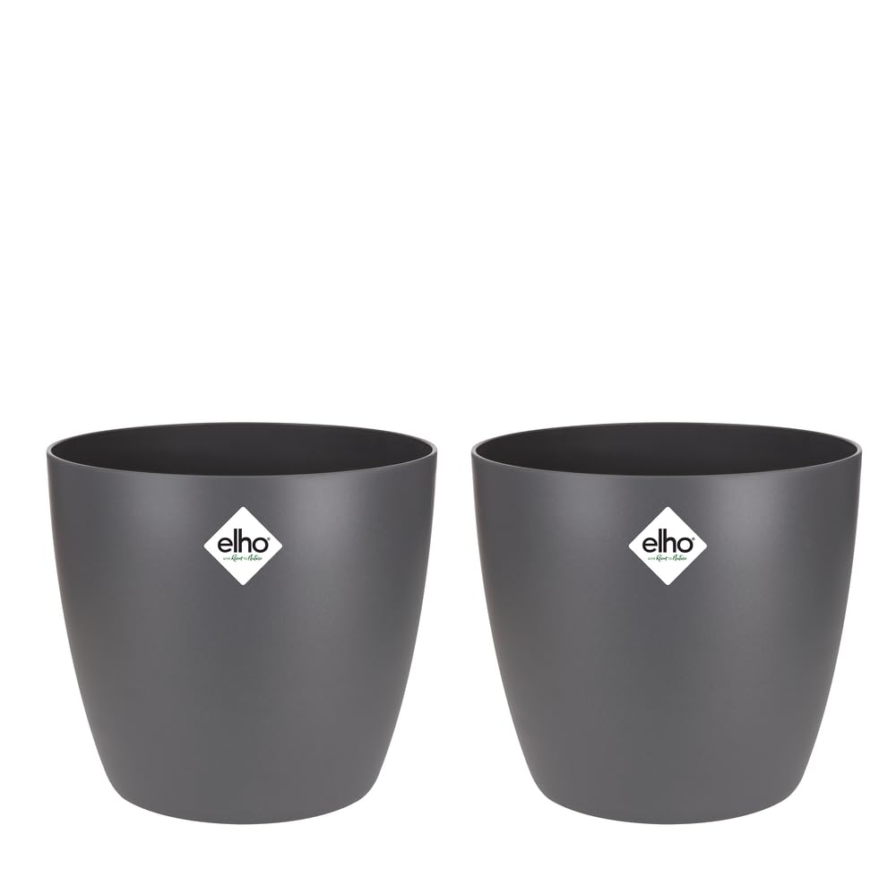 elho Brussels Blumentopf Rund 25 2er Set anthrazit 25cm