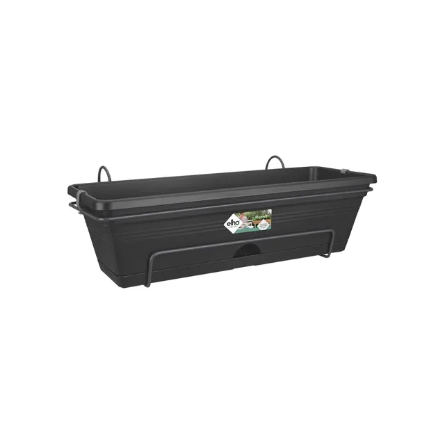 elho Green Basics Balkonkasten 50cm schwarz mit Untersetzer