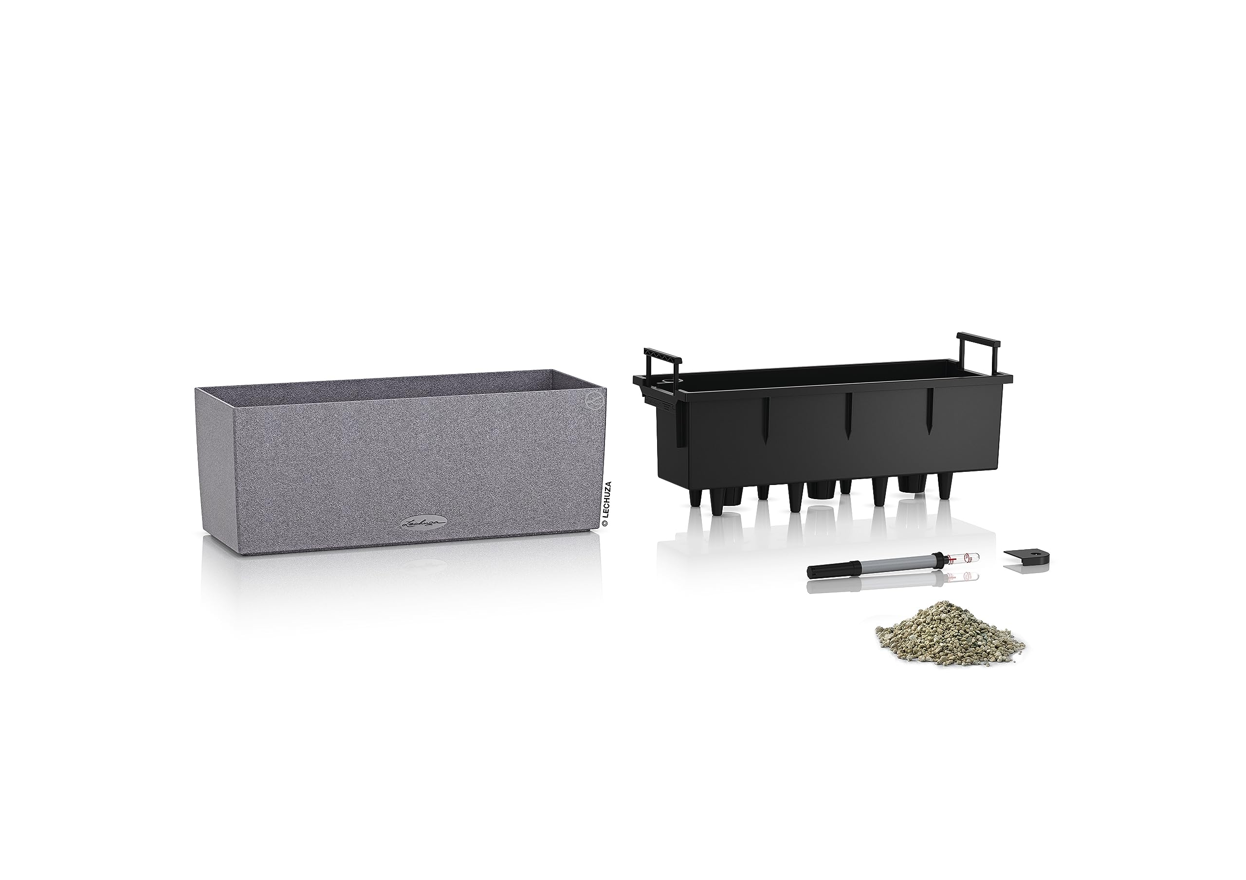 Lechuza Balconera Stone Pflanzkasten 50 cm steingrau Bewässerung