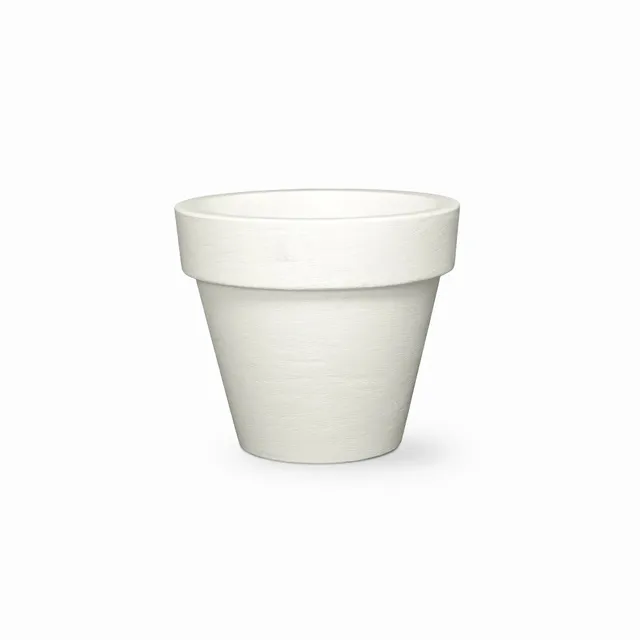 Serralunga Bordato Liscio Pflanztopf Rund 35 cm Weiß