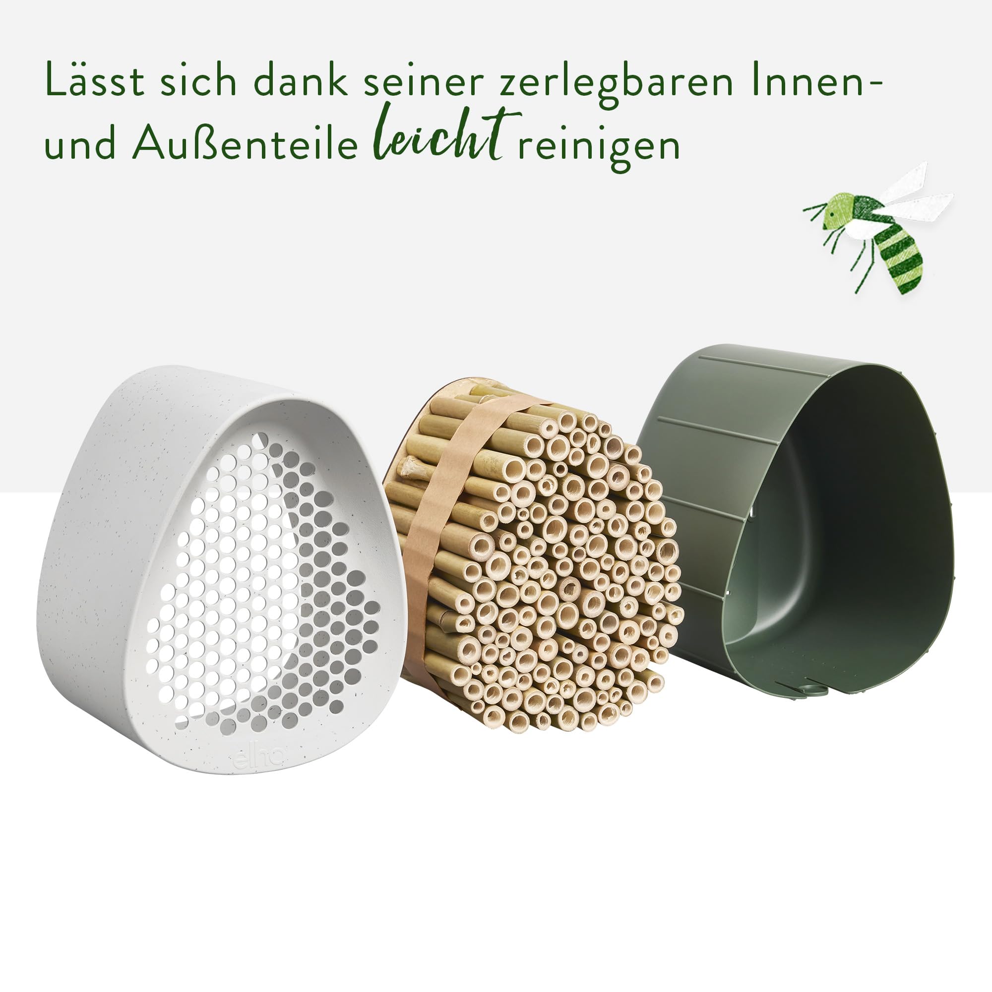 elho Essential Bienenhotel 18cm Fibrous Grey Recycling