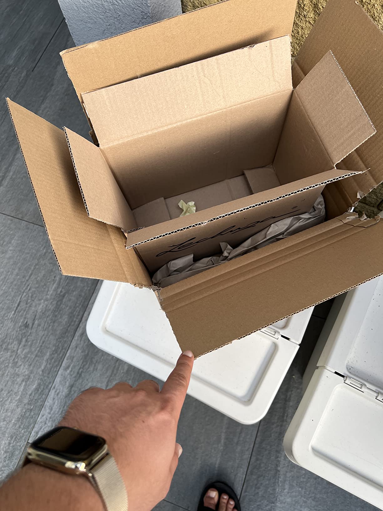Lechuza Yula Gießkanne Weiß Grau 1,7 l Seidenmatt