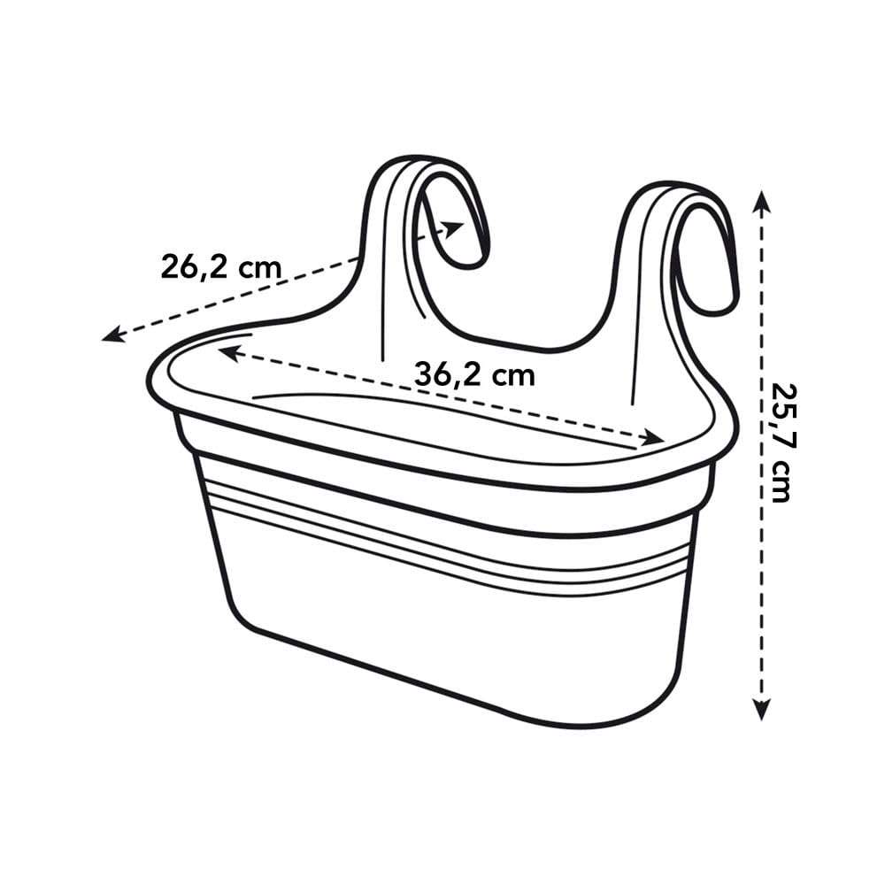 elho Green Basics Easy Hanger Large Balkontopf Living Schwarz 6cm
