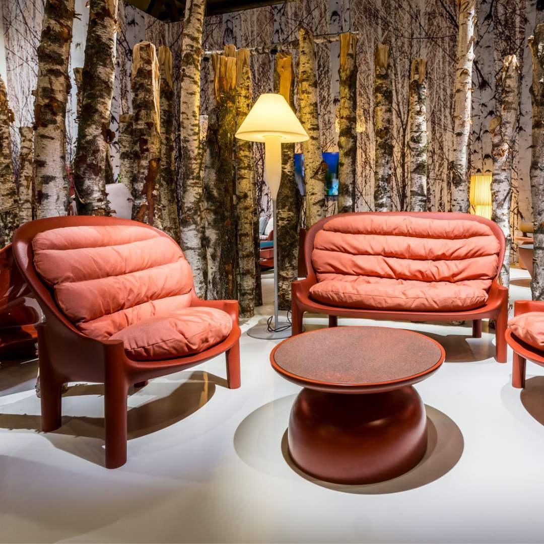 Serralunga Balzac Sofa Red Clay ohne Kissen Outdoor