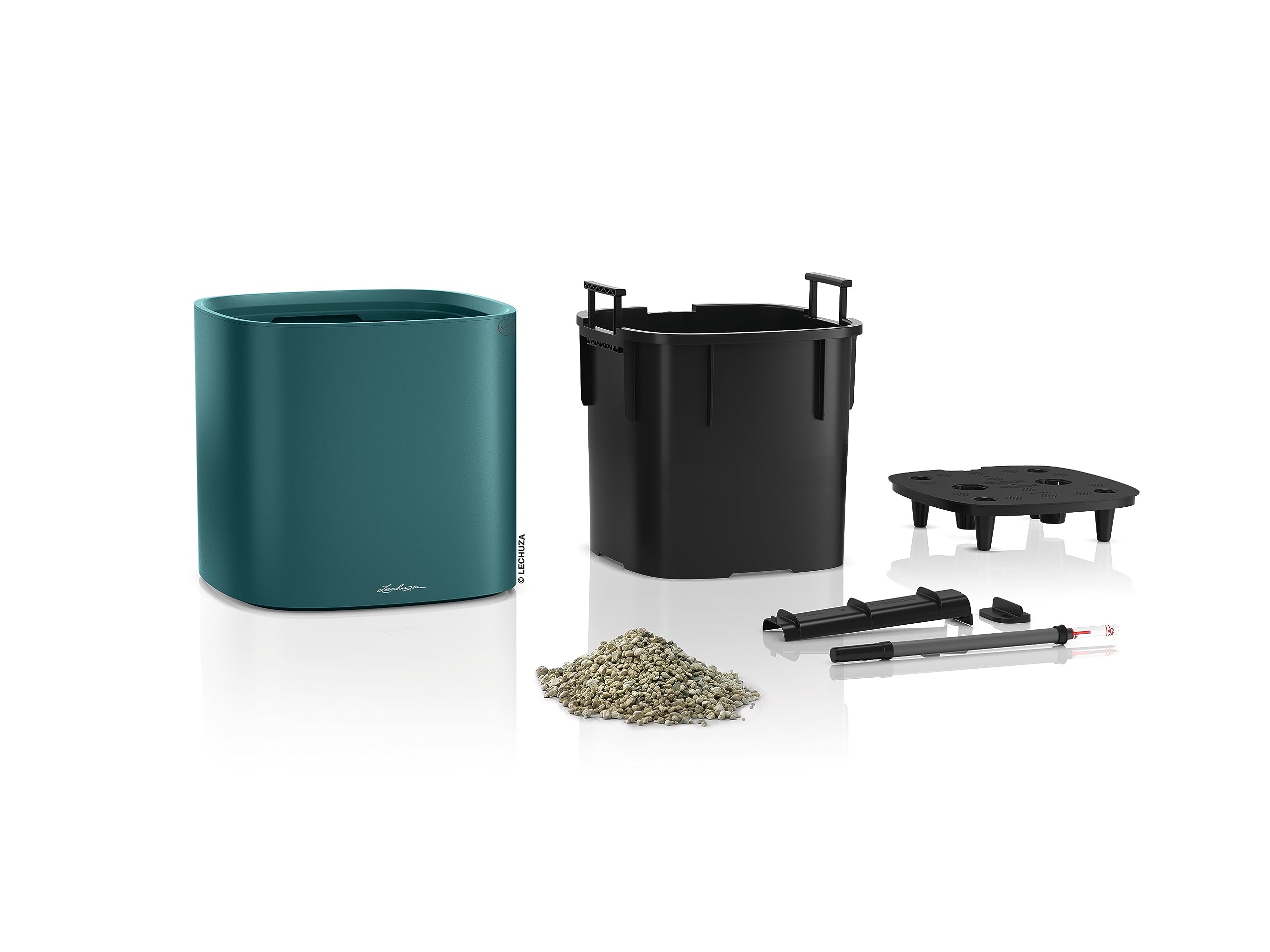LECHUZA PILA Planter 35cm Petrolblau Bewässerung 14,5L
