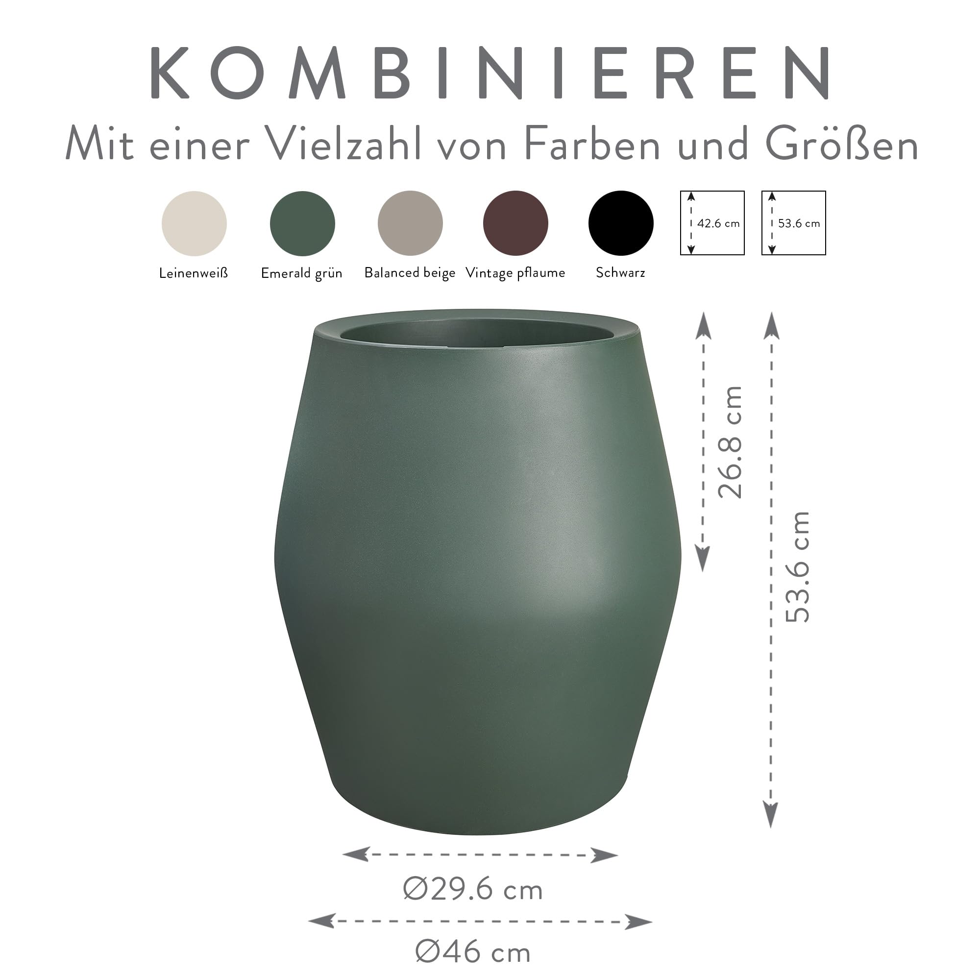 elho June Split High 46 Blumentopf Emerald Grün