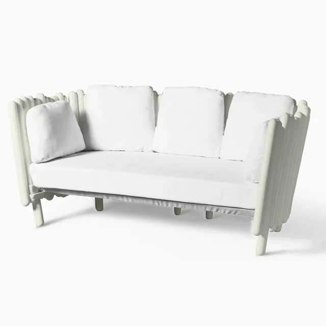 Serralunga Canisse Sofa Weiß rund Outdoor mit Kissen