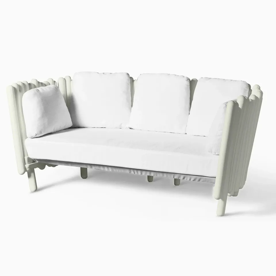 Serralunga Canisse Sofa Weiß rund Outdoor mit Kissen