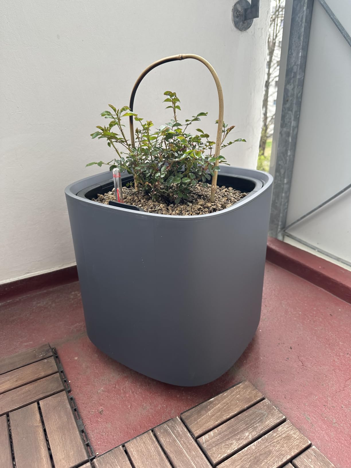 Lechuza Pila Planter Pflanztopf schiefergrau 35 cm Bewässerung
