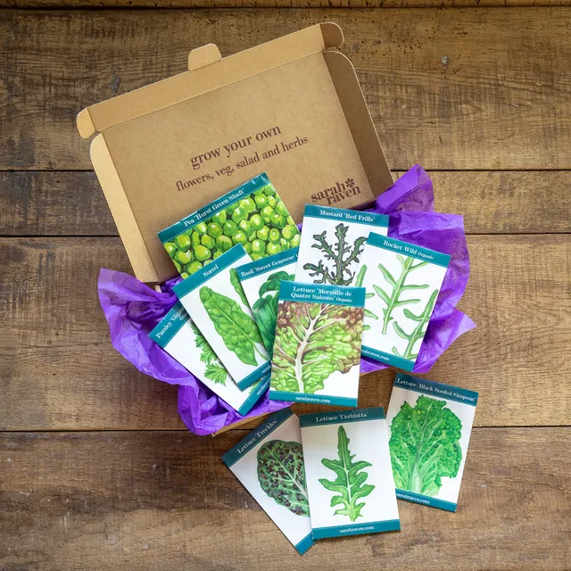 Sarah Raven Seeds Salat Kräuter Samen Set 10 Tüten Kollektion