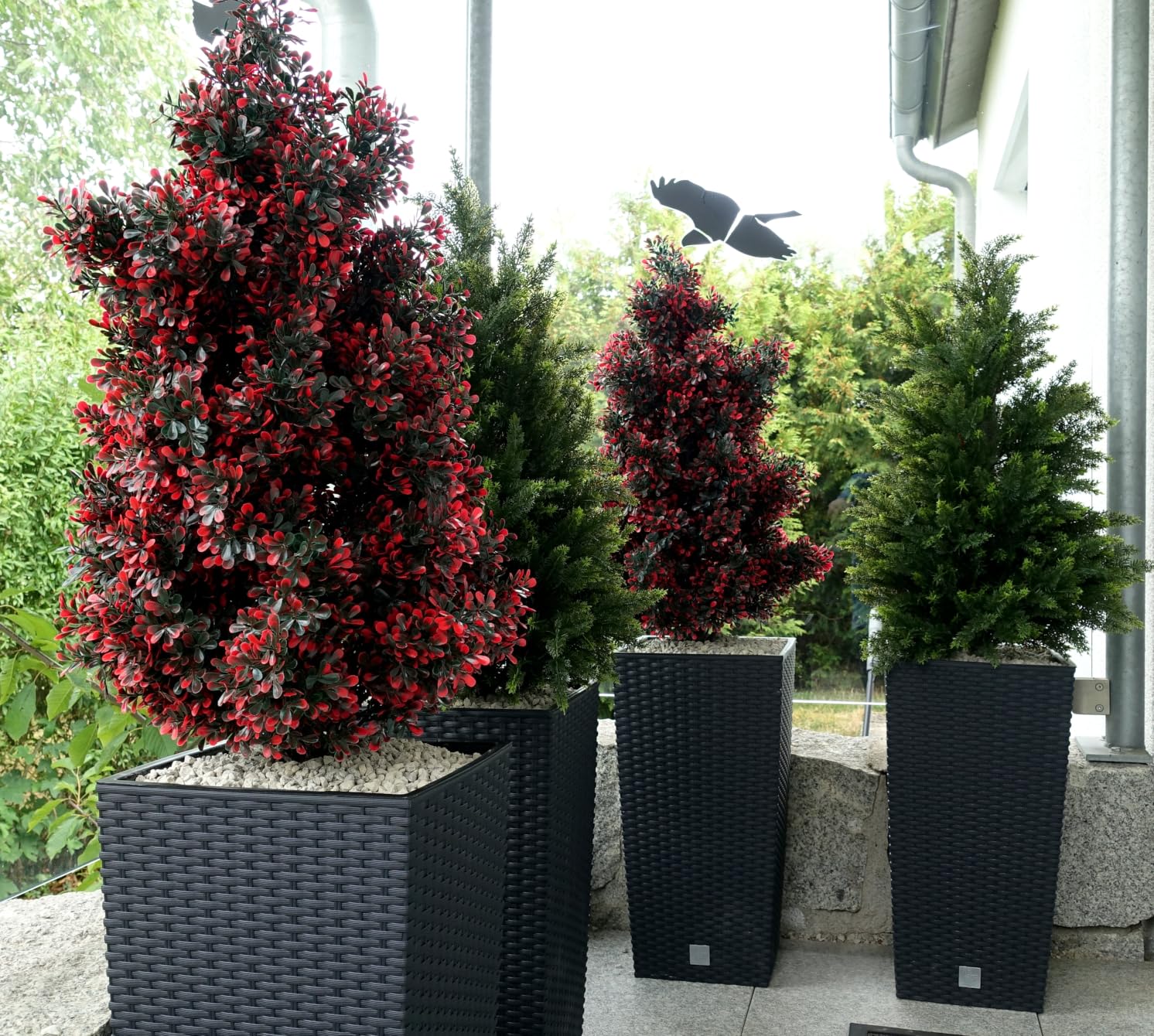 Prosperplast Rato Square Blumentopf Weiß Rattan 26,5x50cm