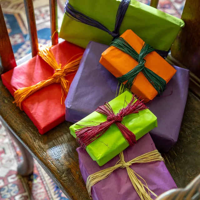 Sarah Raven Raffia Sets Bast Purple Orange kompostierbar Gartenschnur