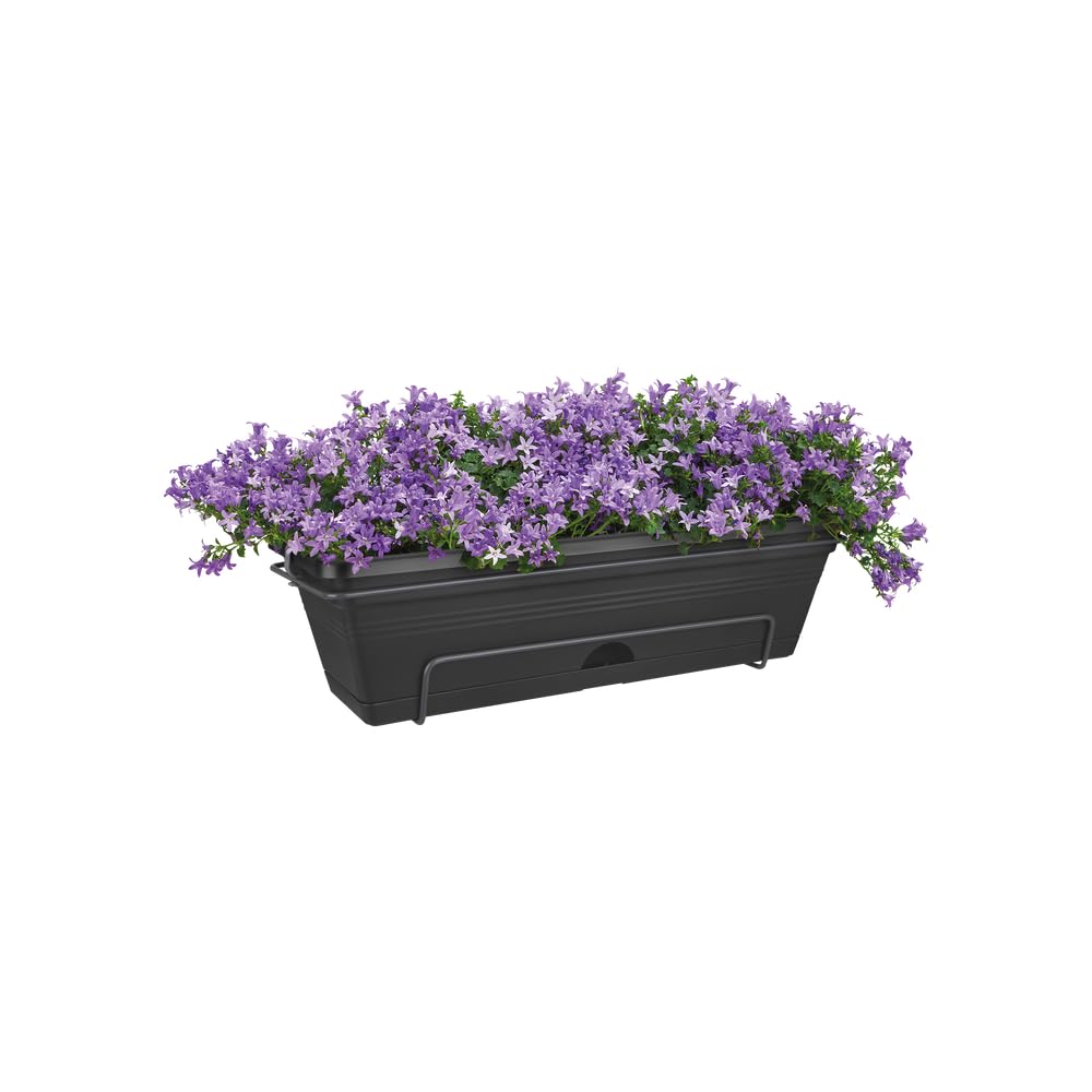 elho Green Basics Balkonkasten 50cm schwarz mit Untersetzer