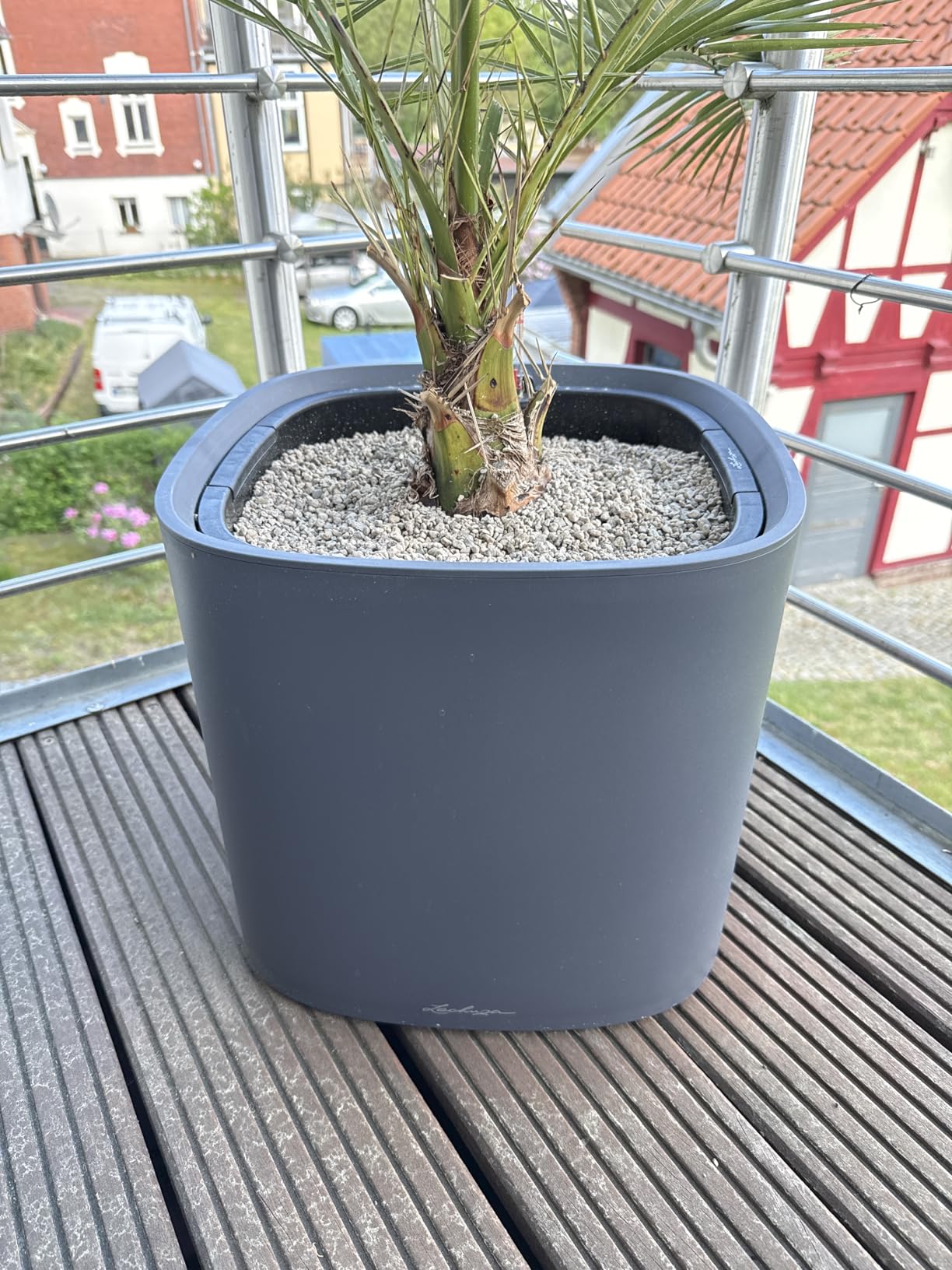 Lechuza Pila Planter Pflanztopf schiefergrau 35 cm Bewässerung