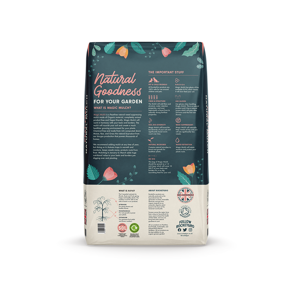 Sarah Raven RocketGro Magic Mulch 50L torffrei Bio