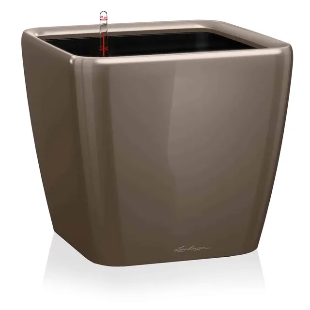 Lechuza Quadro Premium LS 50 Pflanztopf Taupe Hochglanz