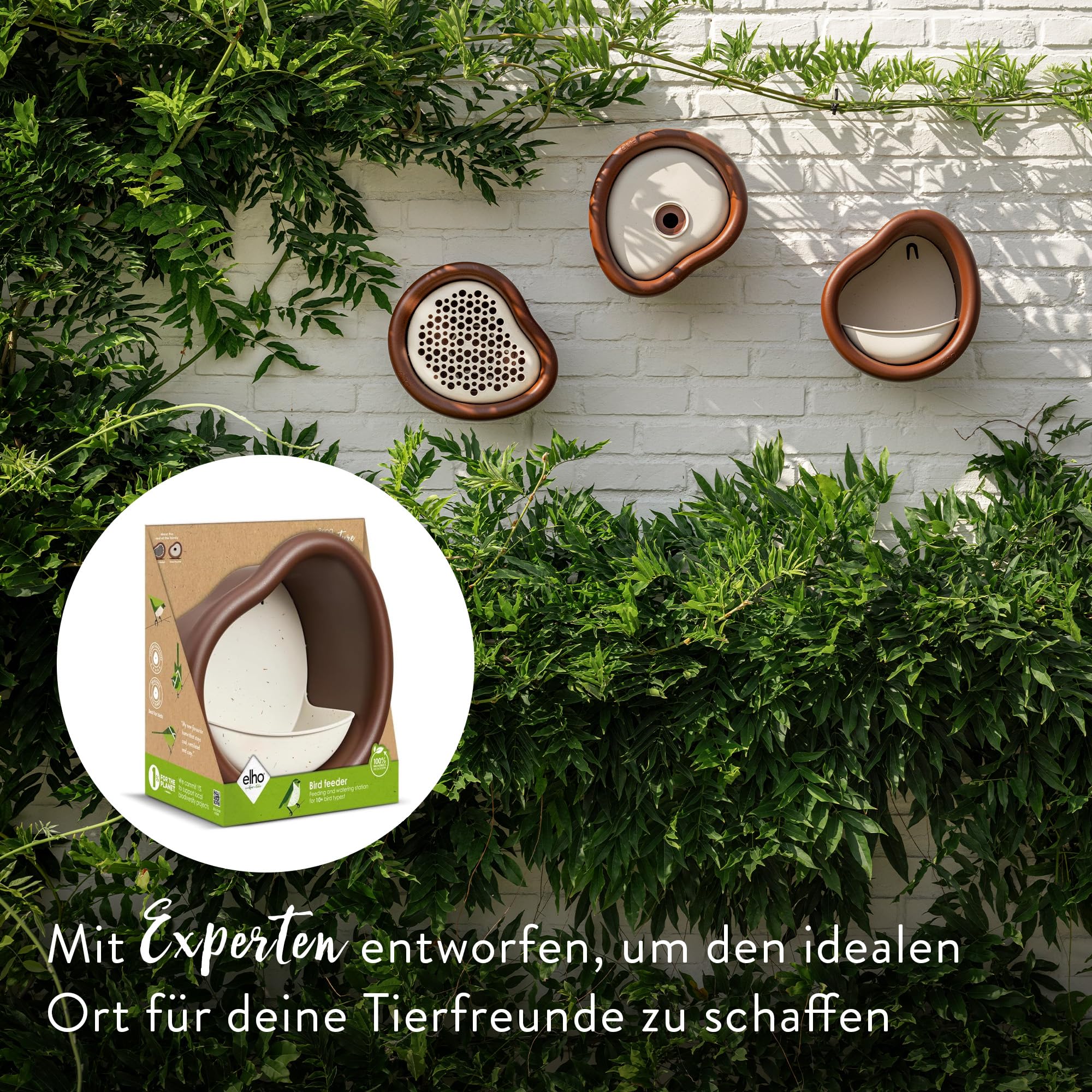 elho Organic Vogelfutterhaus 25 cm Chestnut Brown