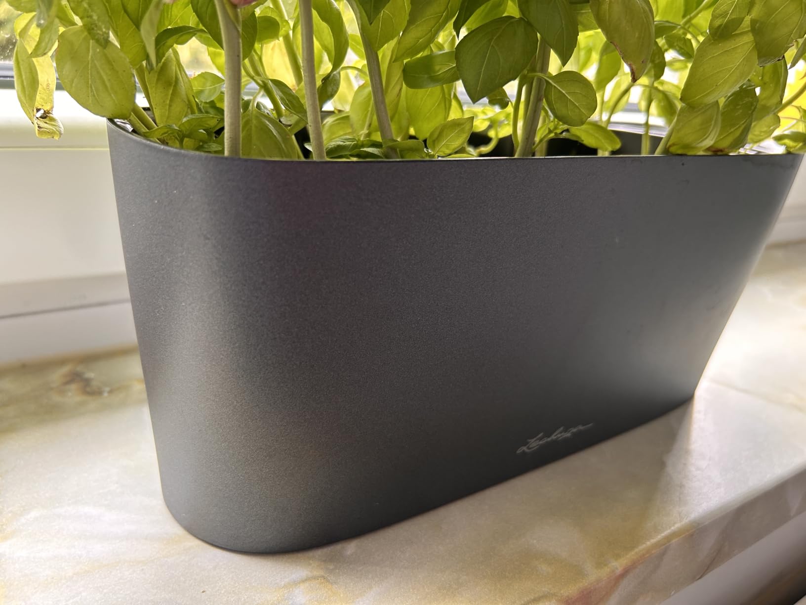 Lechuza Delta 20 Pflanzgefäß Anthrazit Metallic Bewässerung