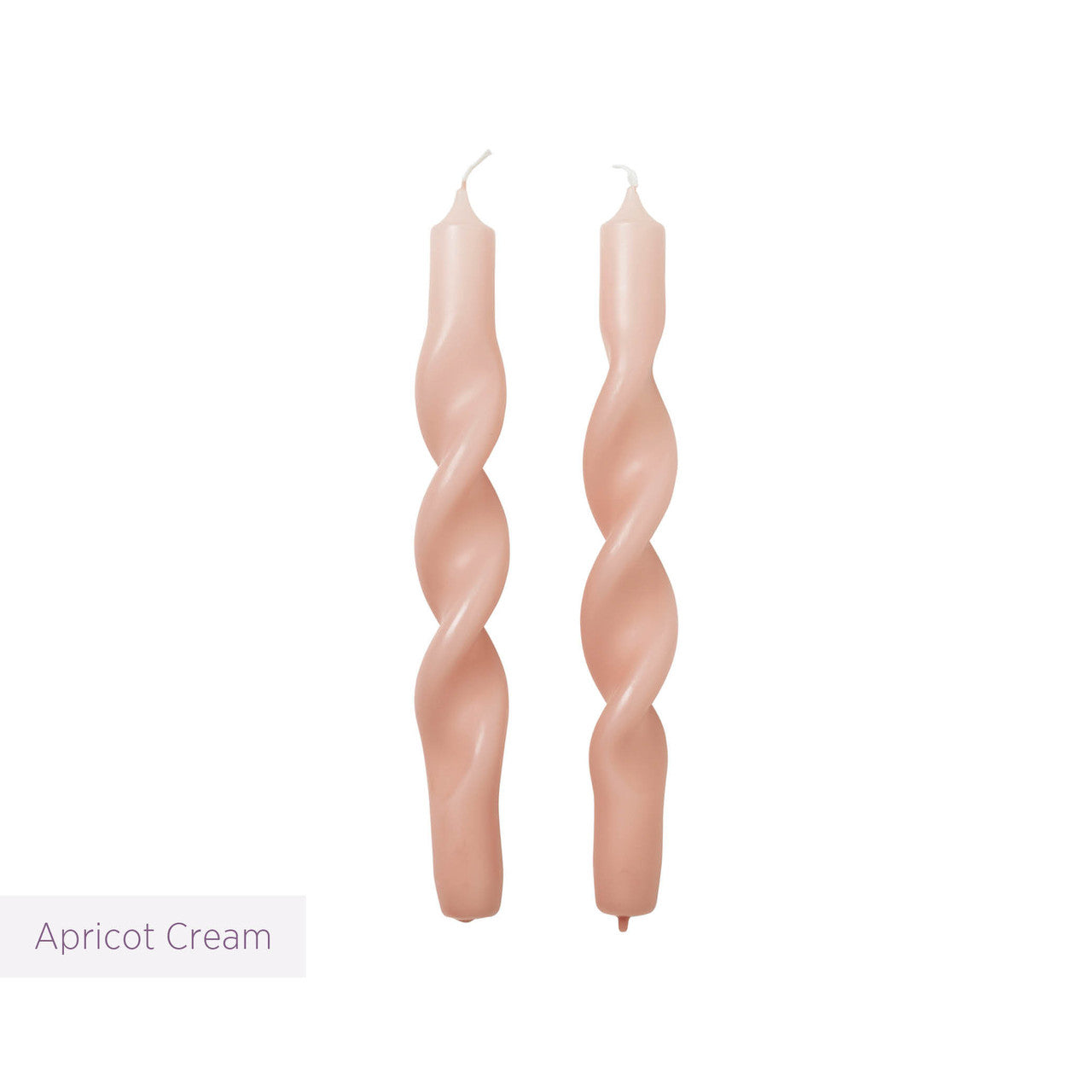 Sarah Raven Twisted Dinner Candles Stabkerzen 2er Apricot Cream