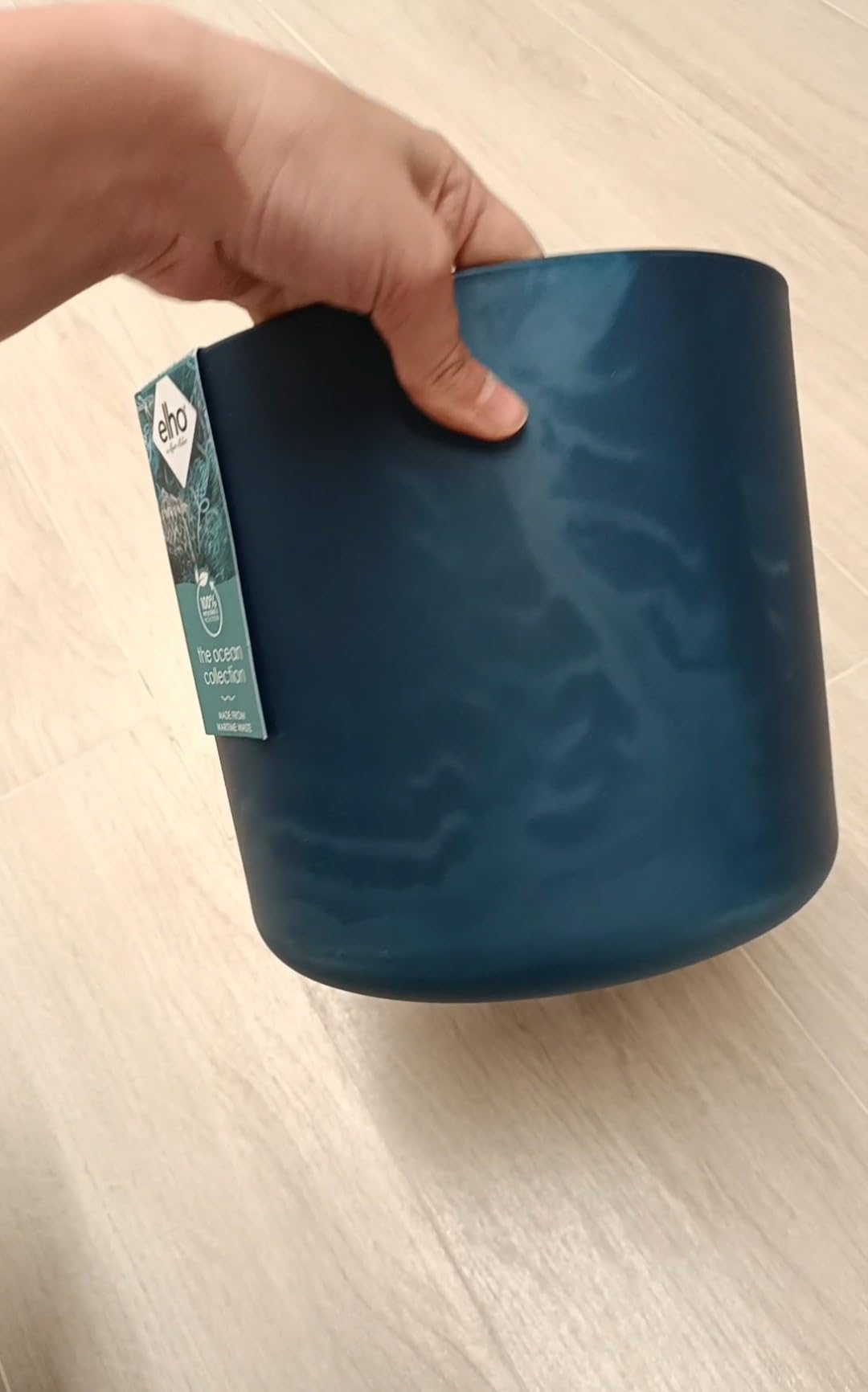 elho Ocean Collection Rund 22 Blumentopf Atlantikblau recycelt
