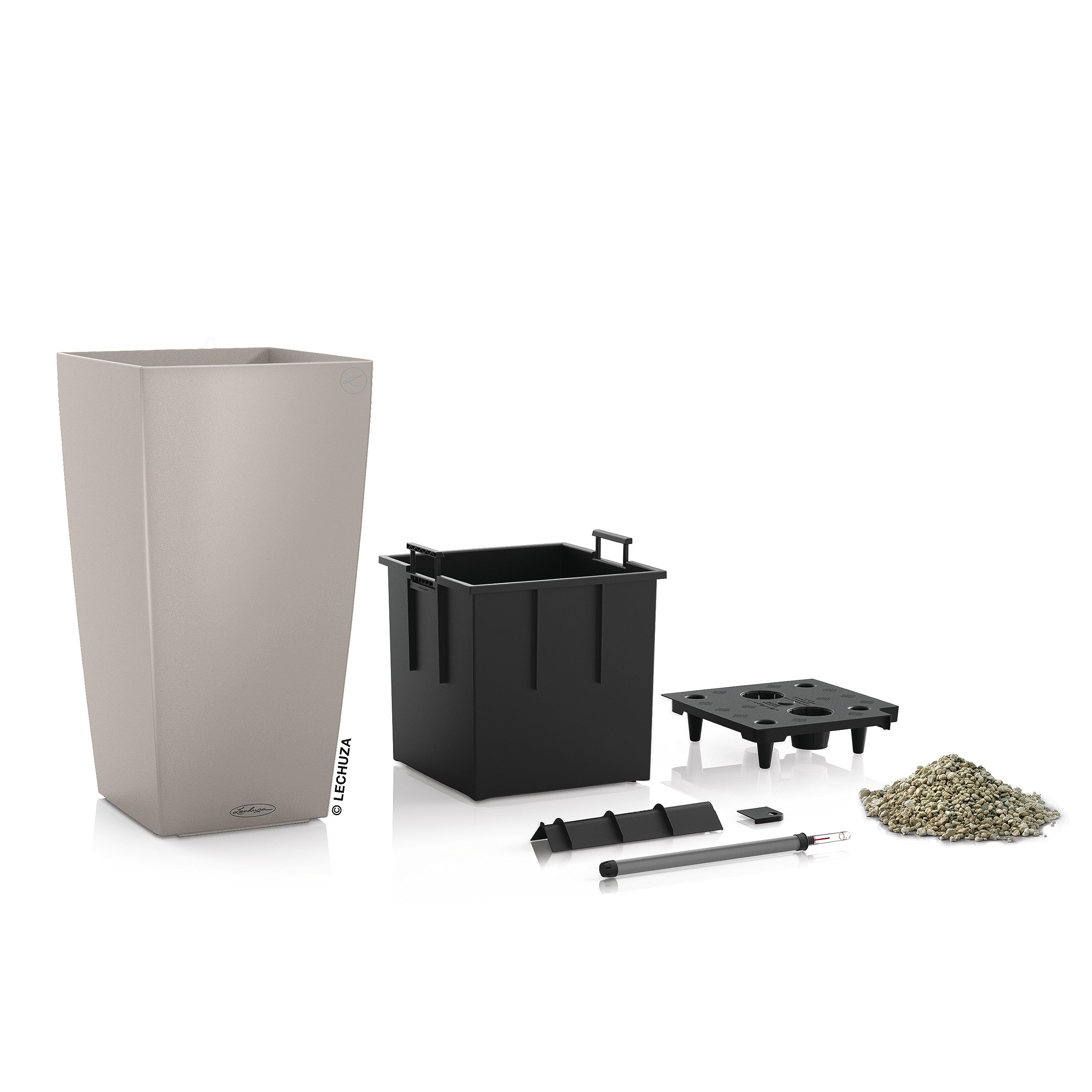 Lechuza Cubico Color 30 Pflanzgefäß Sandbraun mit Bewässerung