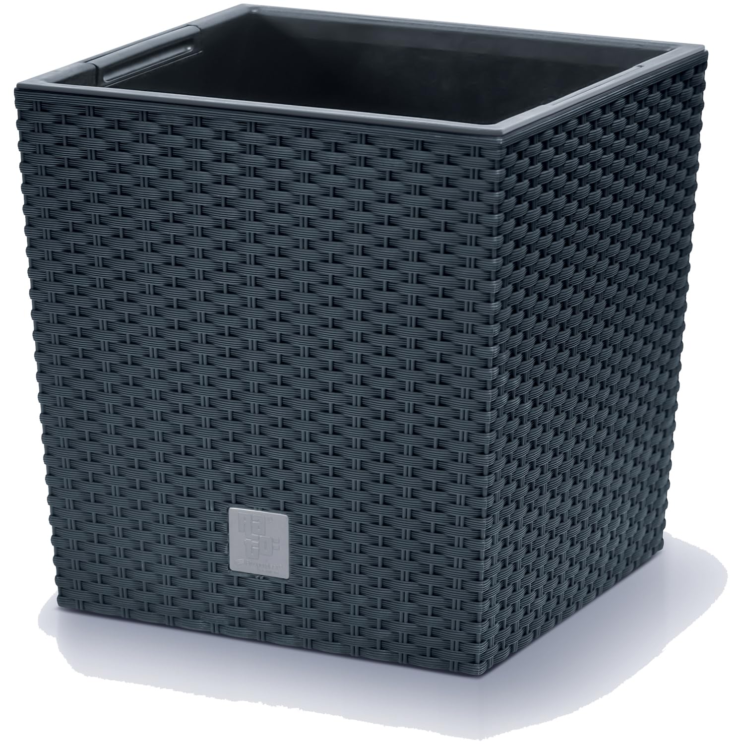 Prosperplast Rato Blumentopf anthrazit 40cm eckig mit Einsatz