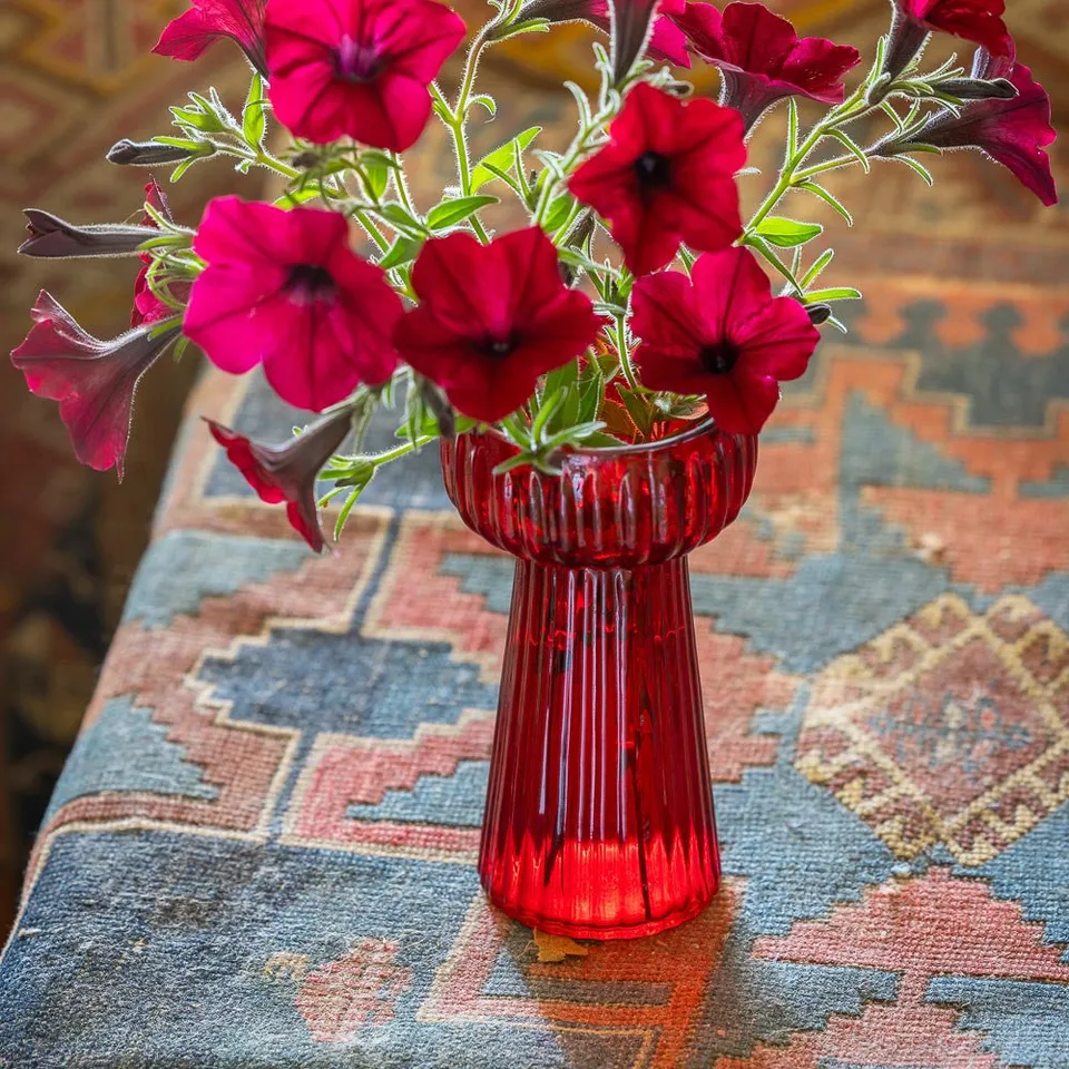 Sarah Raven Hyacinth Forcers Vase Glas Grün 15cm gerippt