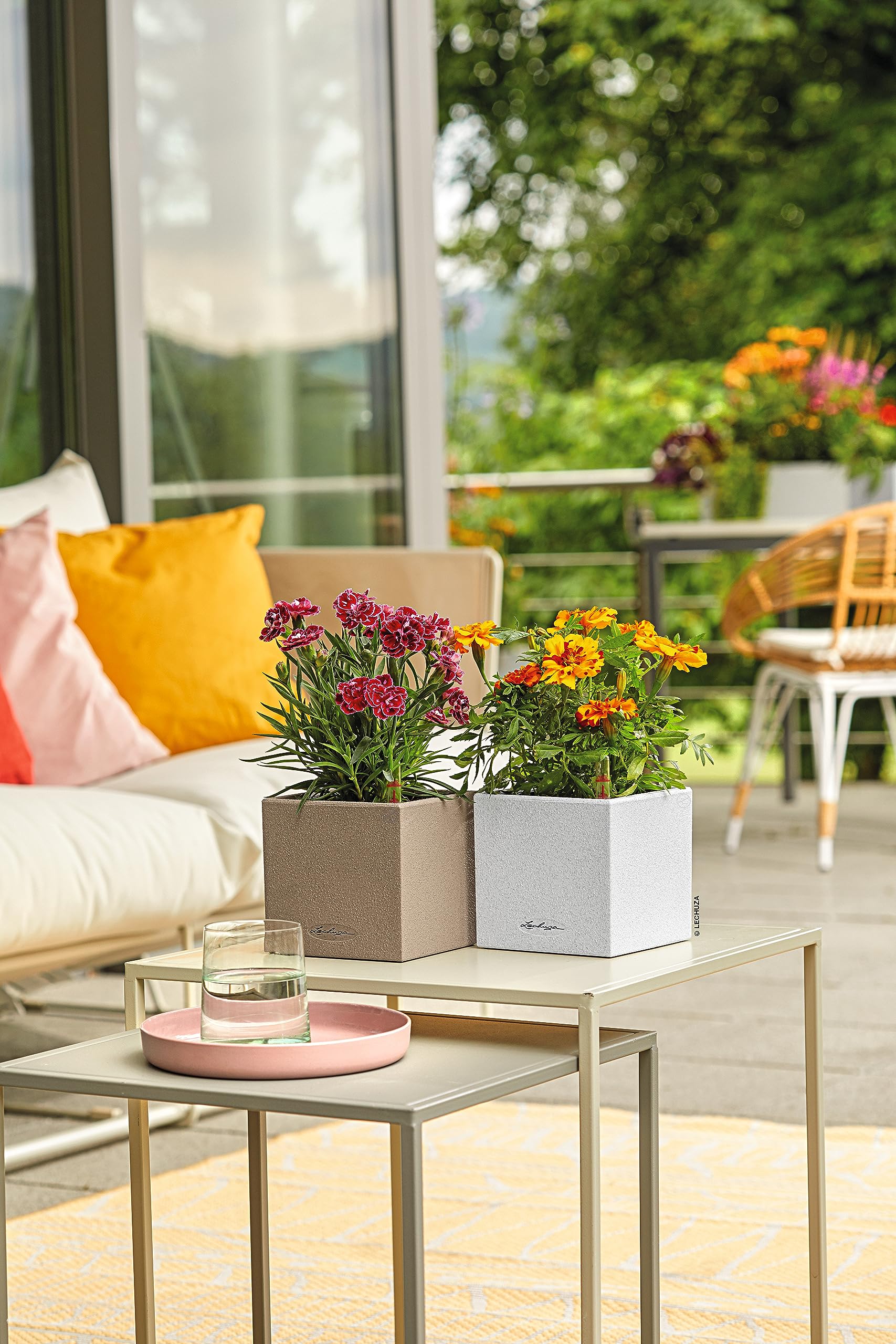 Lechuza Canto Stone 14 Kräutertopf Sandbeige Bewässerung