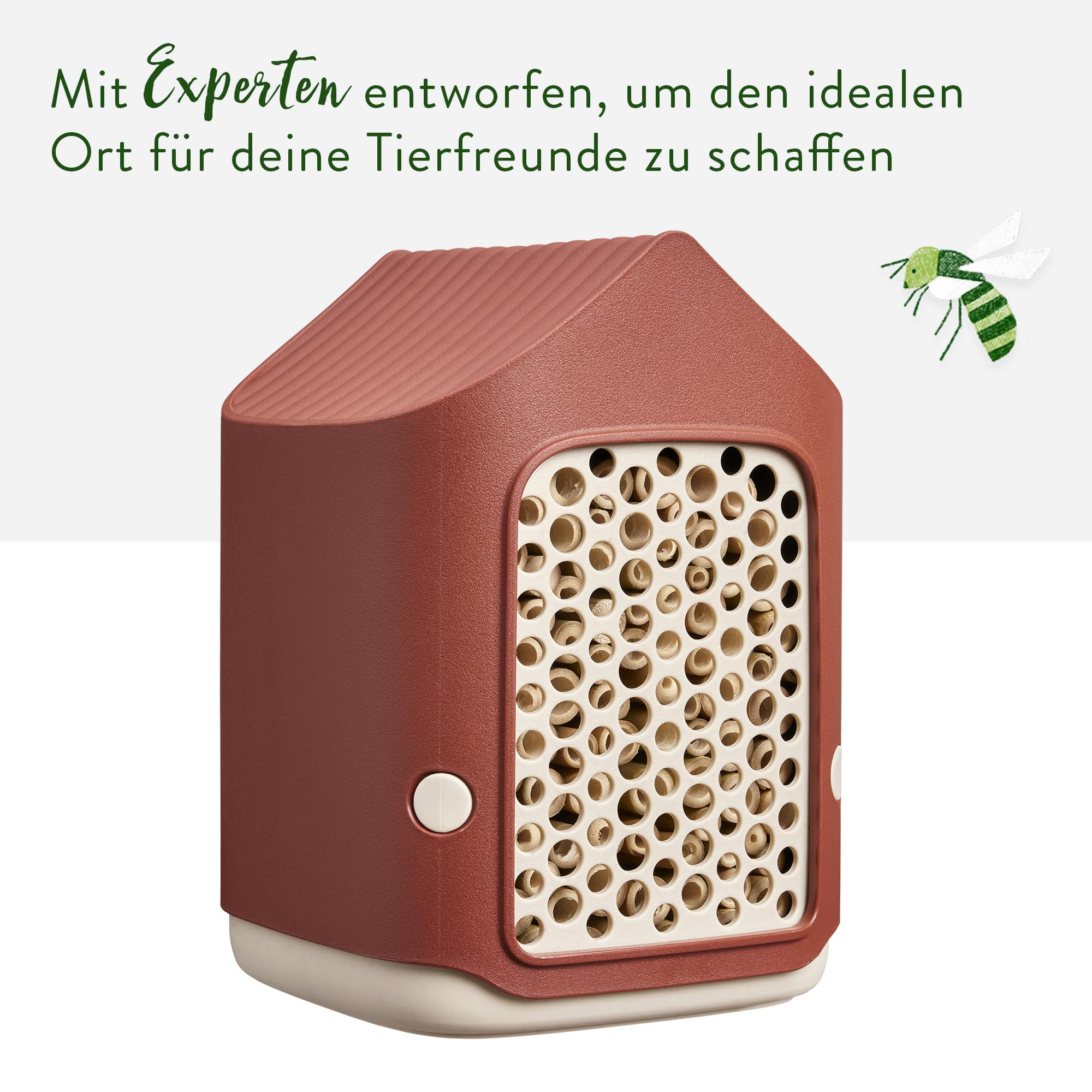 elho Cosy Insektenhotel 18cm Tuscan Red für Bienen recycelt