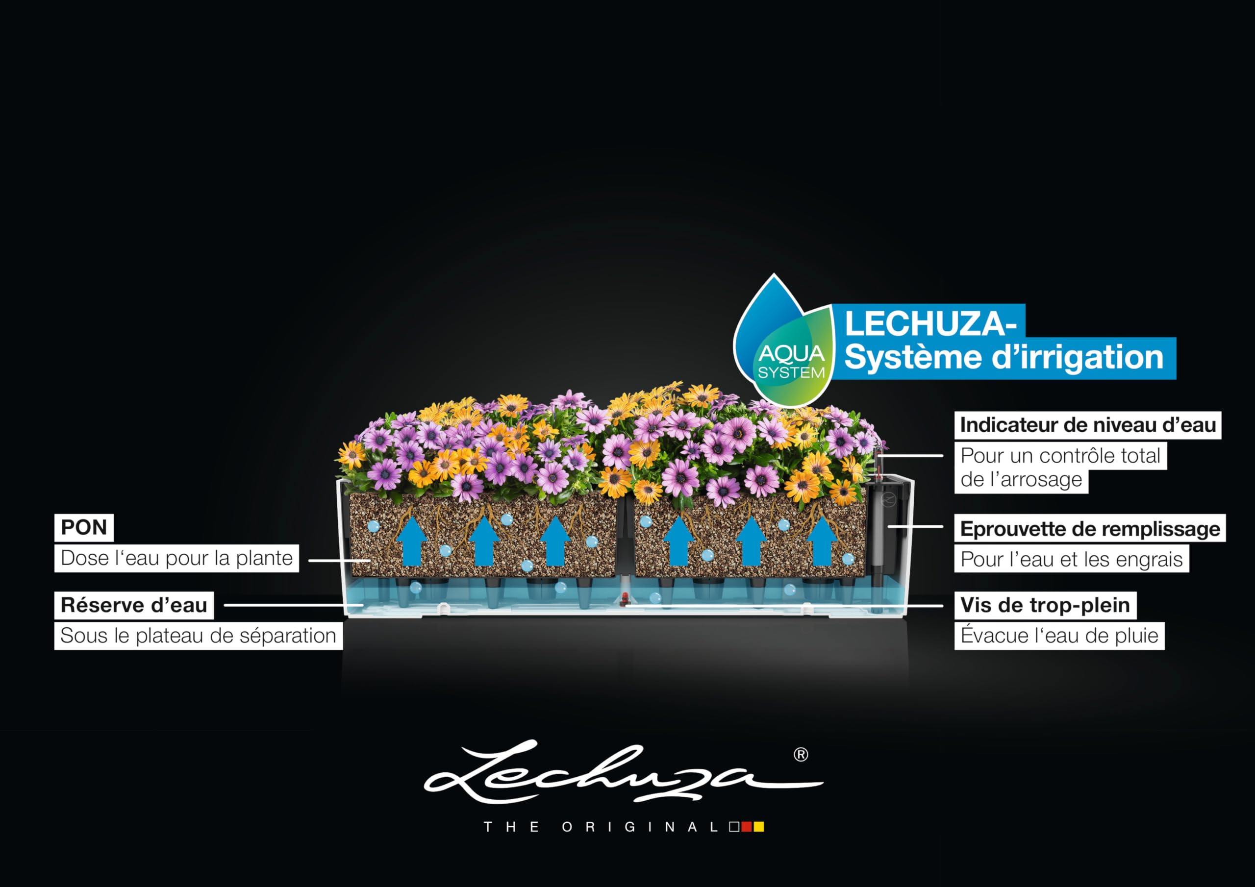Lechuza Balconera Color 80 Balkonkasten schiefergrau matt