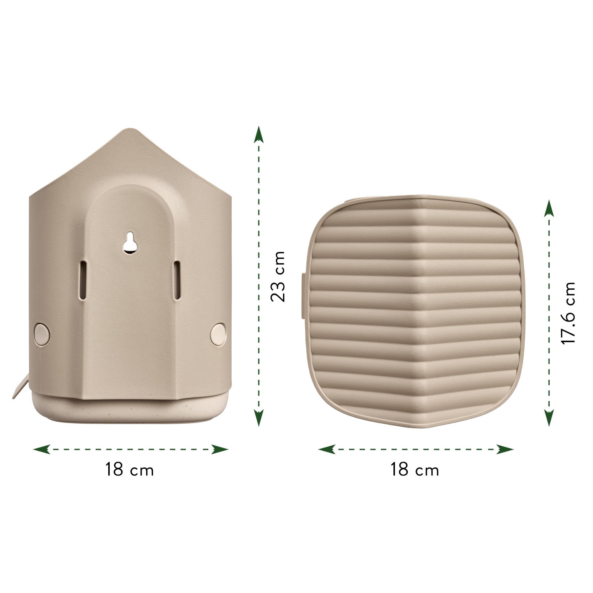 elho Cosy Vogelfutterhaus beige 18 cm mit Vogeltränke recycelt