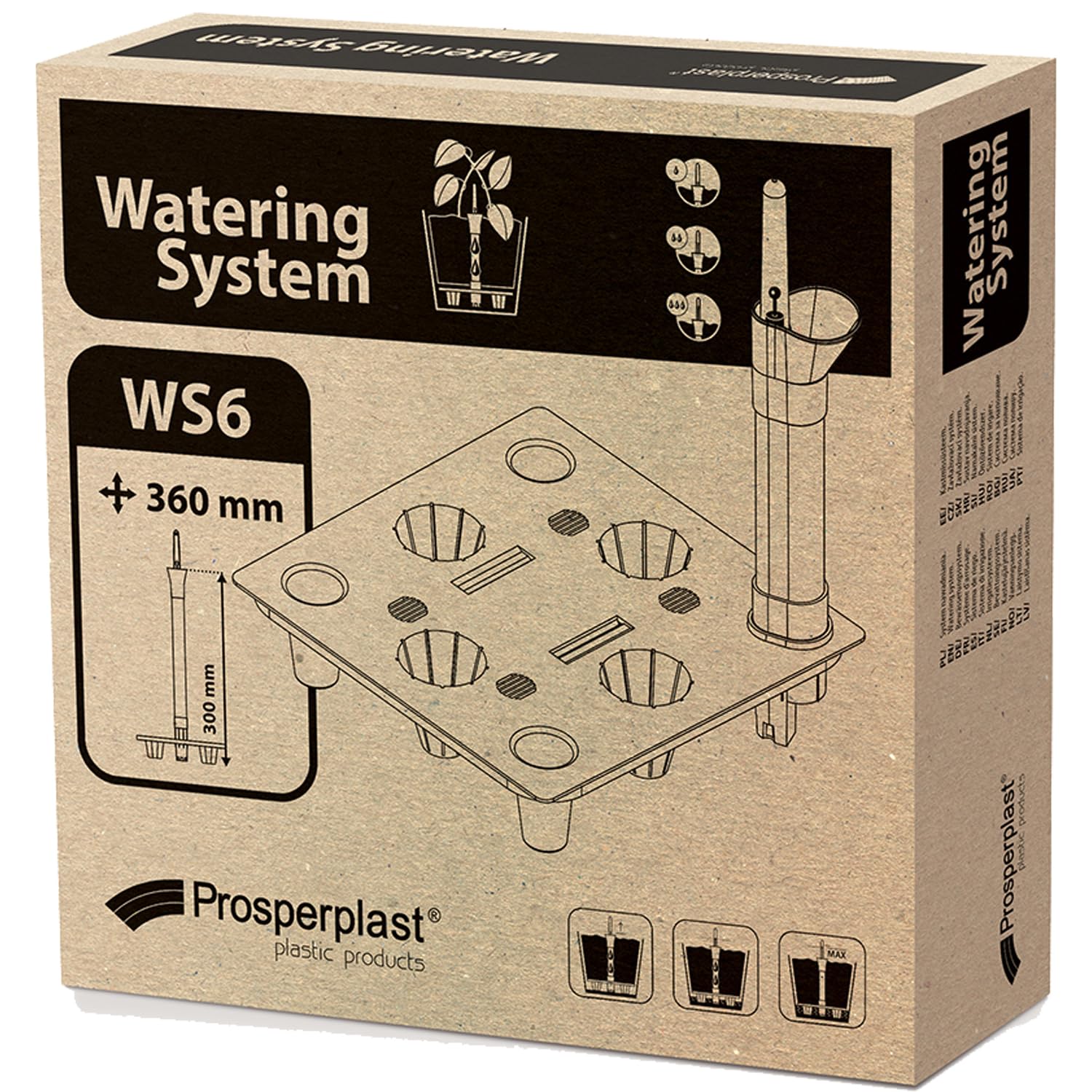 Prosperplast Coubi Bewässerungseinsatz 36 cm Anthrazit eckig