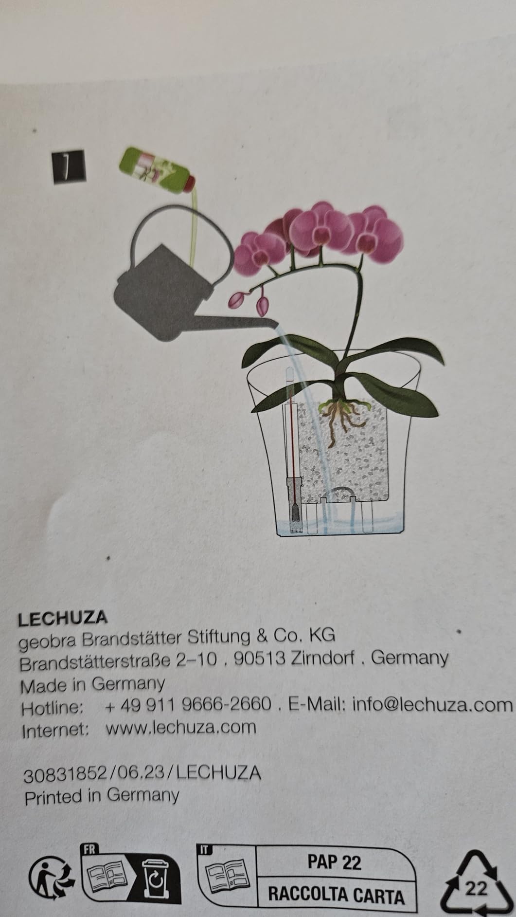 Lechuza Orchidea Color Orchideentopf Weiß Ø18cm Dochtsystem
