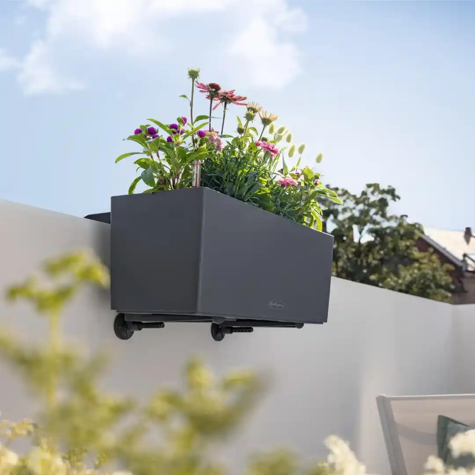 Lechuza Balconera Wall Halter Schwarz für Balkonkasten