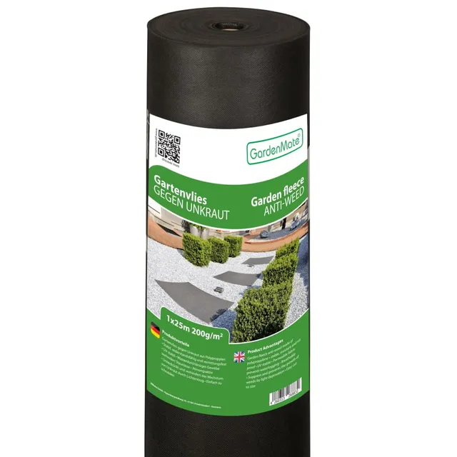 GardenMate Unkrautvlies 200gsm Gartenvlies 1x25m 25m²