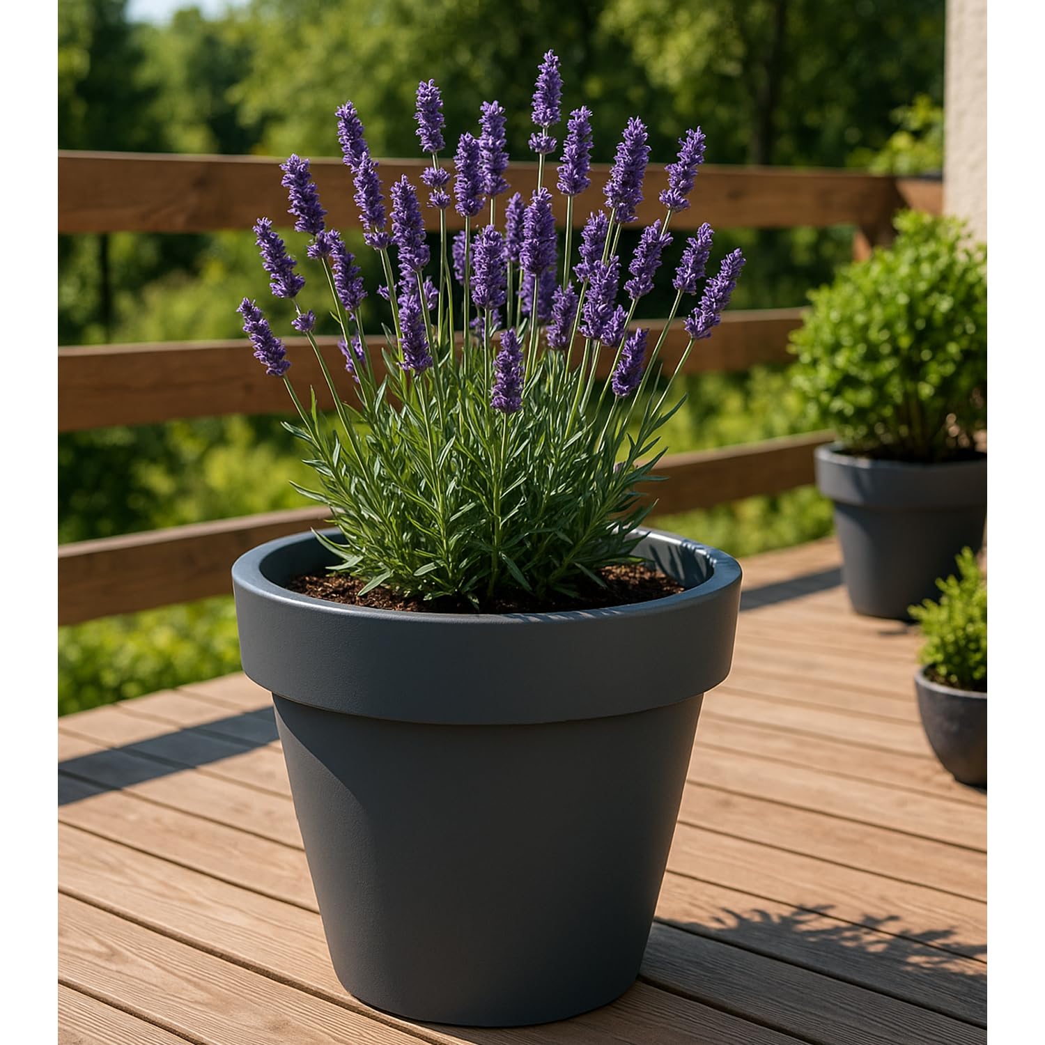 Prosperplast Tubus Blumentopf Anthrazit 58 cm frostbeständig