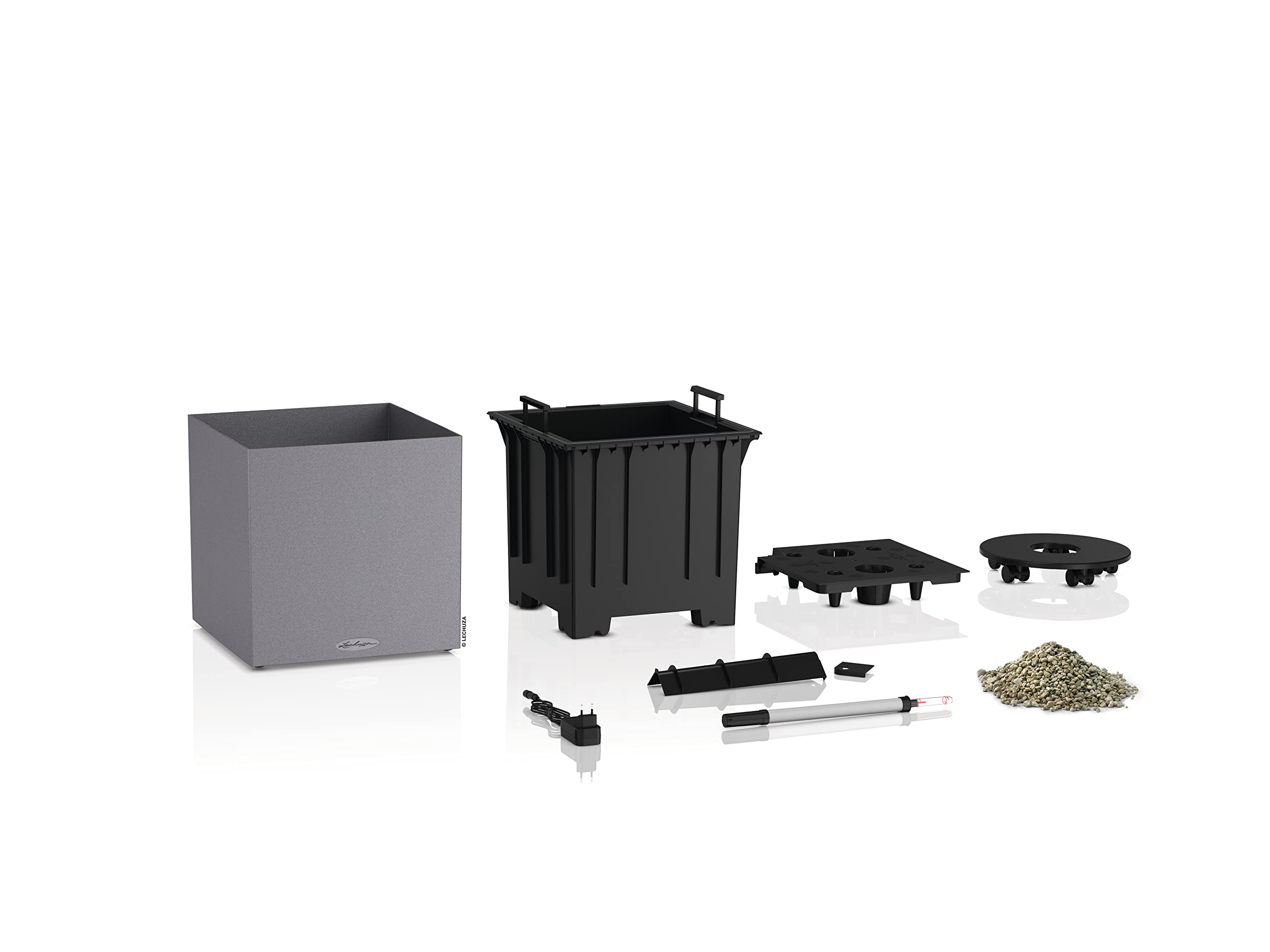 Lechuza Canto Stone 40 LED Pflanzgefäß Steingrau