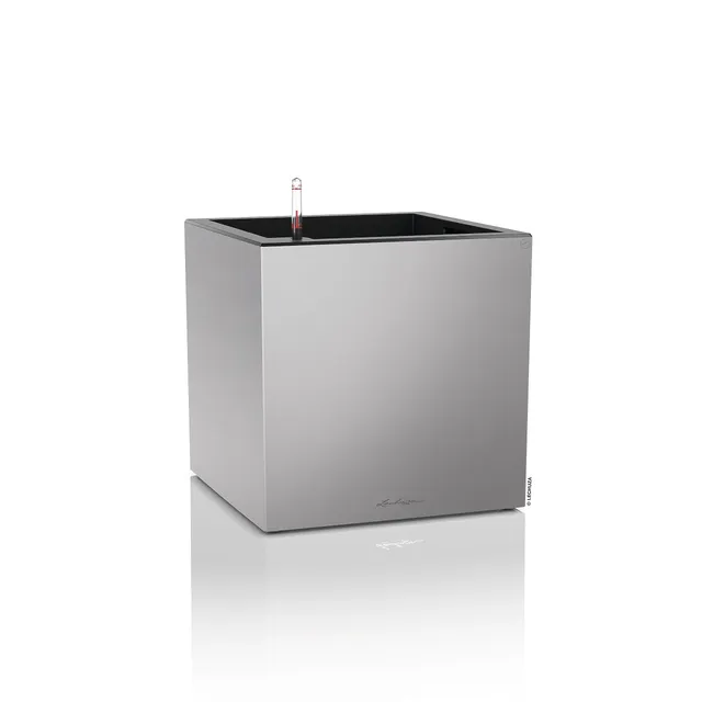Lechuza Canto Premium 40 Low Pflanzwürfel Silber Metallic