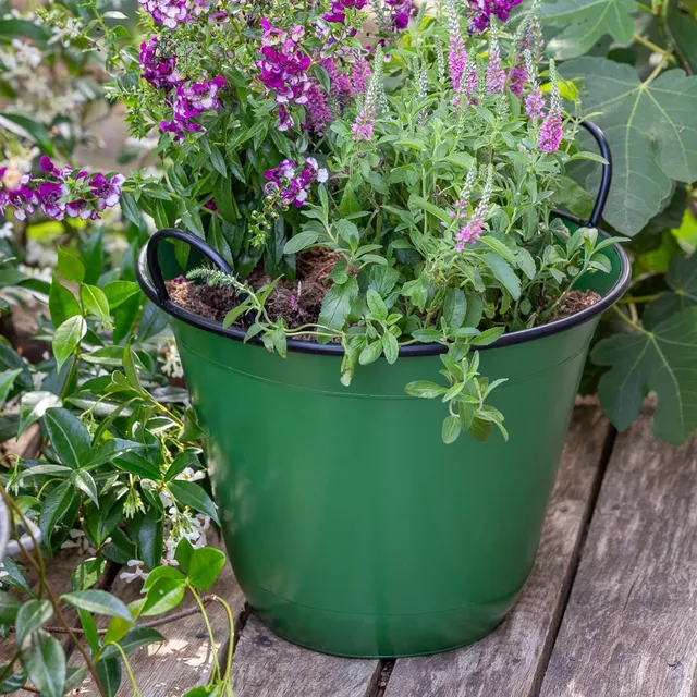 Sarah Raven Tub Planter Pflanztopf Vintage Green 60L Zink