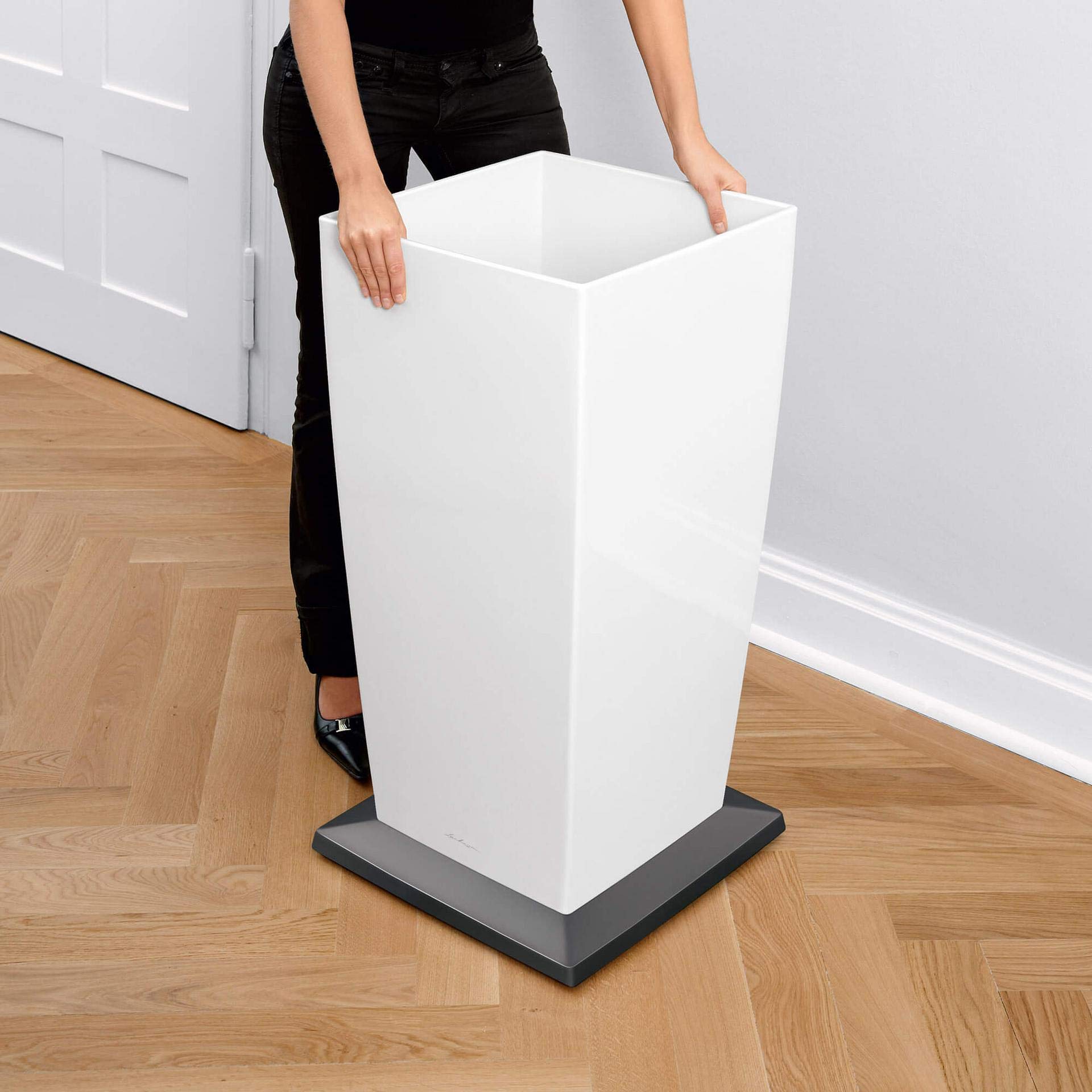Lechuza CUBICO Premium 40 Pflanzgefäß silber metallic 75 cm
