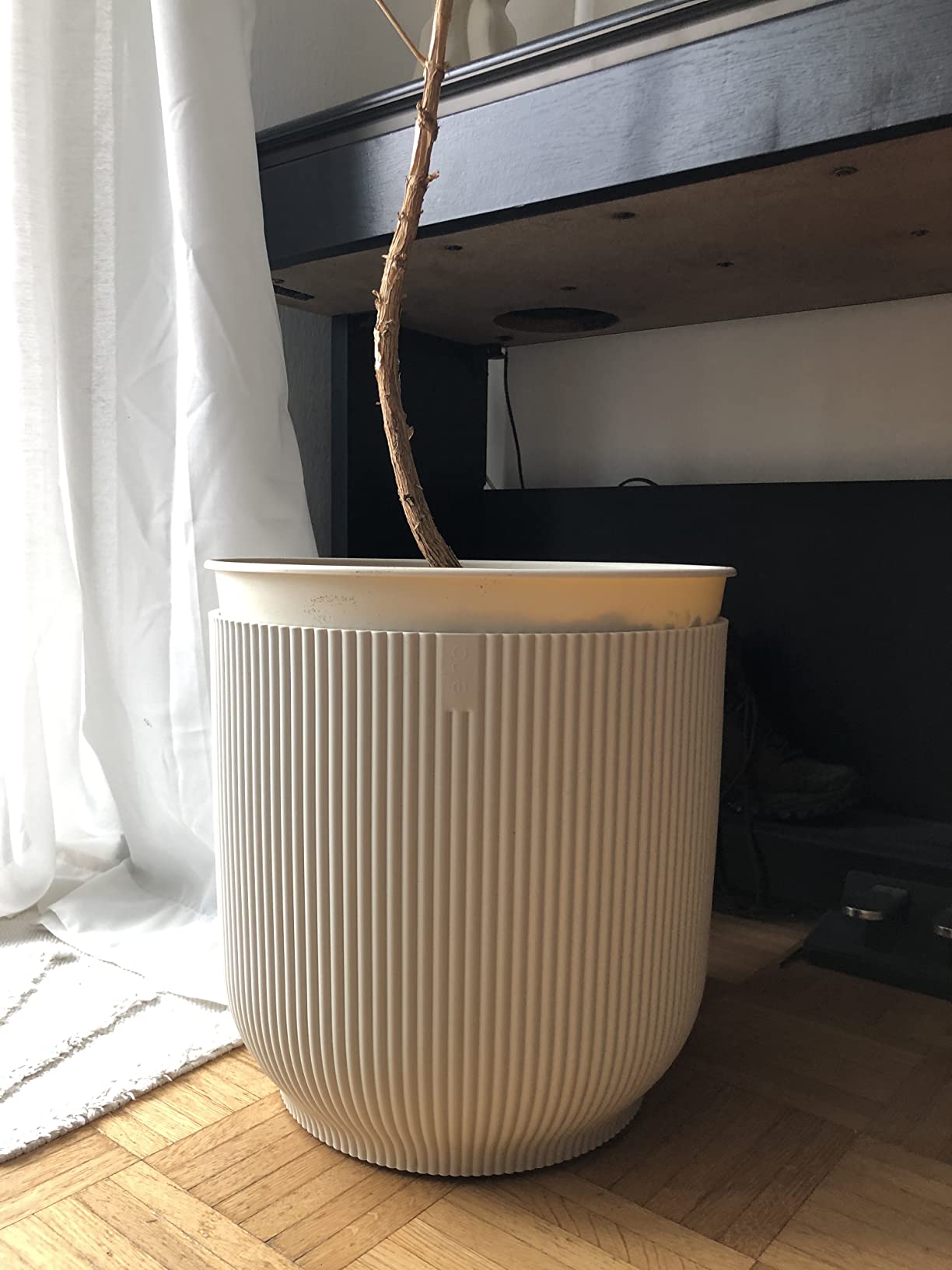 elho Vibes Fold Rund 35 Blumentopf Buttergelb mit Rollen