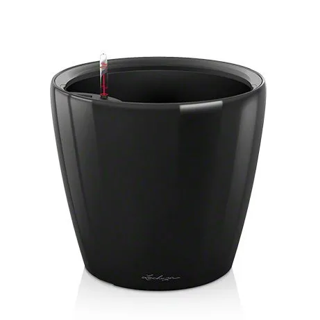 Lechuza Classico LS 43 Pflanztopf schwarz Hochglanz bewässert