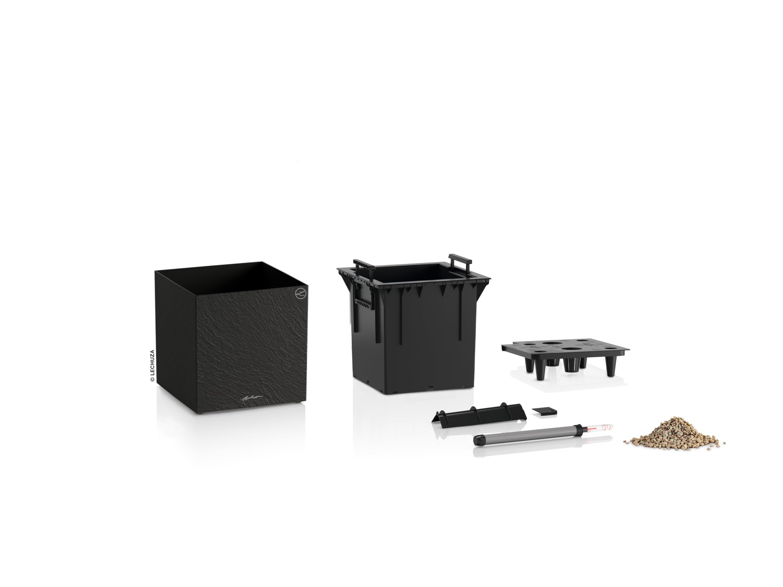 Lechuza Canto Slatestone 30 Low Pflanzgefäß dark grey 12 L