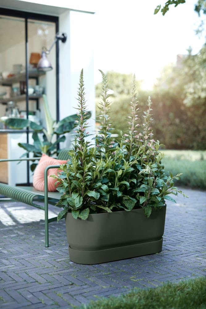 elho Greenville 80cm Pflanztopf Leaf Green mit Rollen