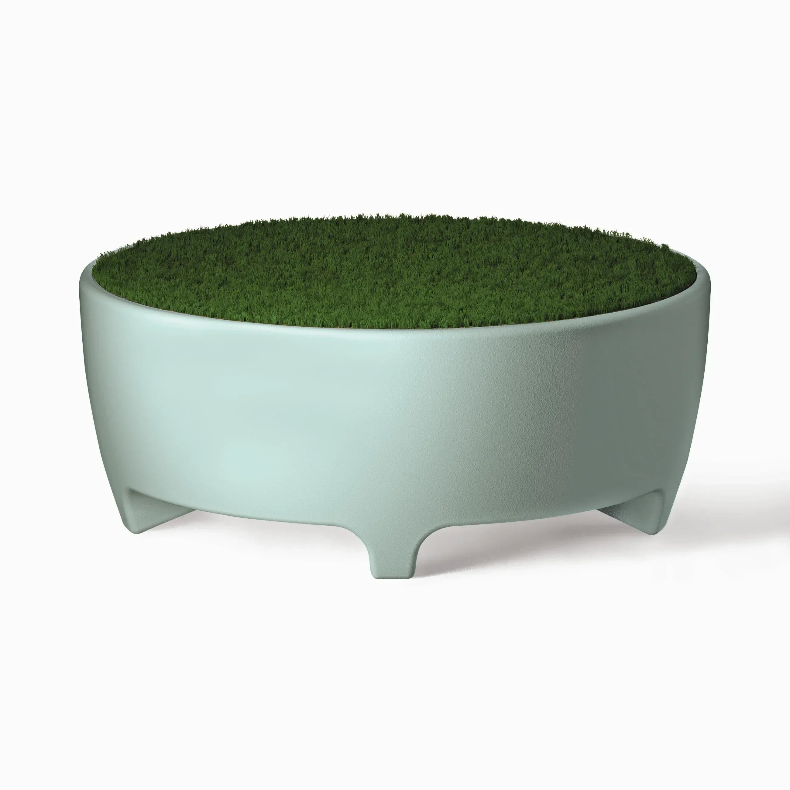 Serralunga Oasis Pouf Hocker Weiß rund Tisch