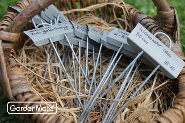GardenMate Pflanzschilder Mini Metall 14 cm 25er Set wetterfest Zink