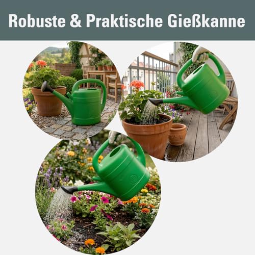 Prosperplast Classico Gießkanne 10 Liter grün 2er Set mit Brause