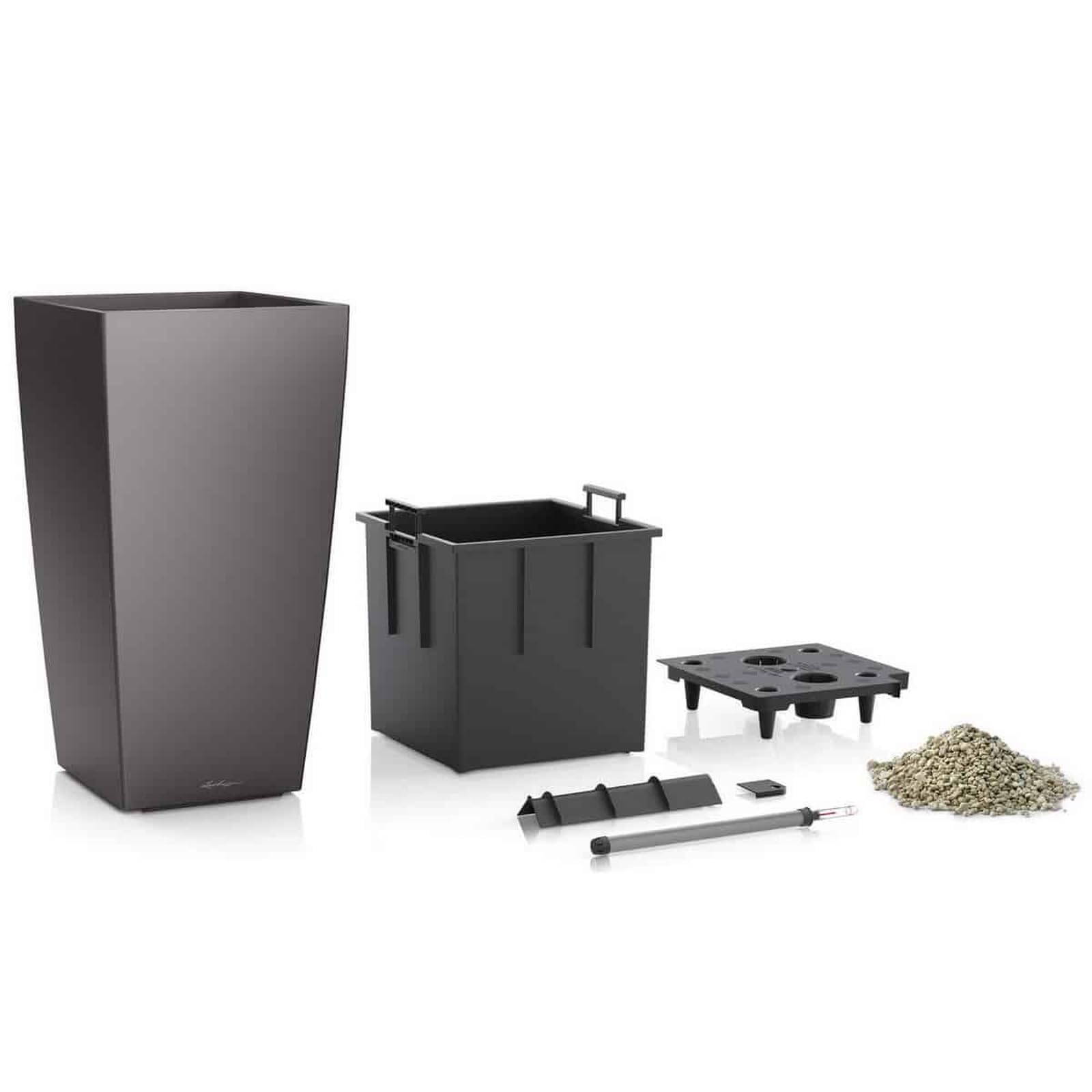 Lechuza CUBICO Premium 40 Pflanzgefäß silber metallic 75 cm