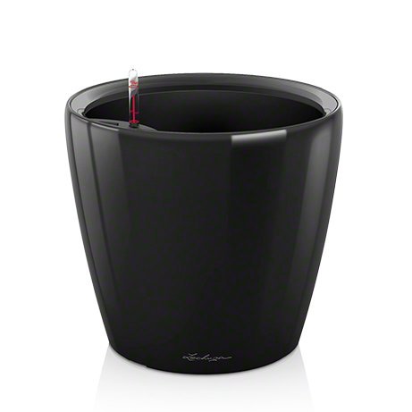Lechuza Classico LS 43 Pflanztopf schwarz Hochglanz bewässert