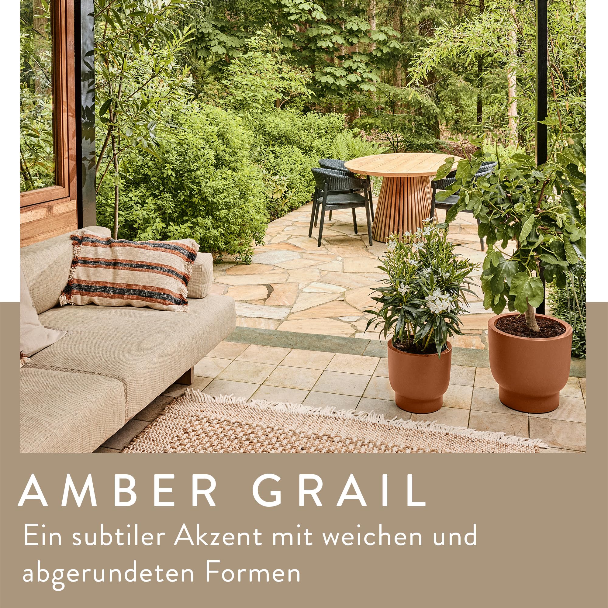 elho Amber Grail Blumentopf 40 cm Caramel recycelt groß